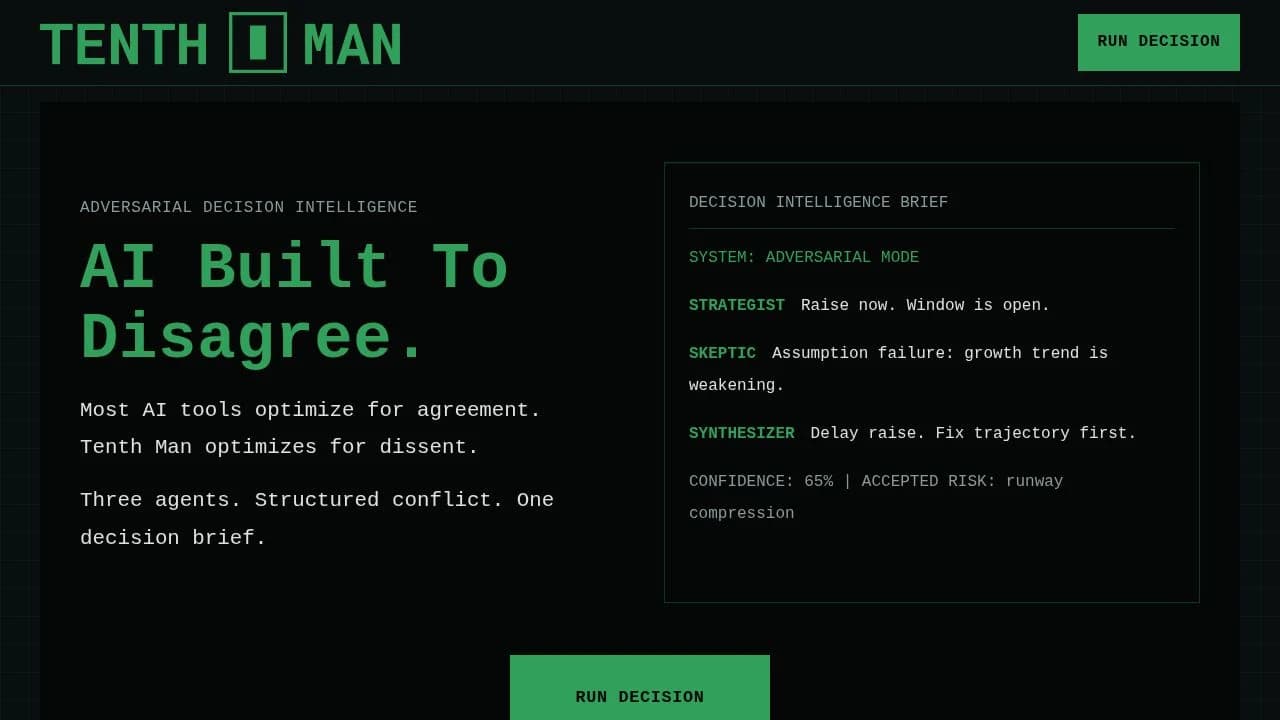 Tenth Man website preview
