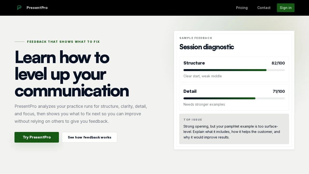 PresentPro website preview