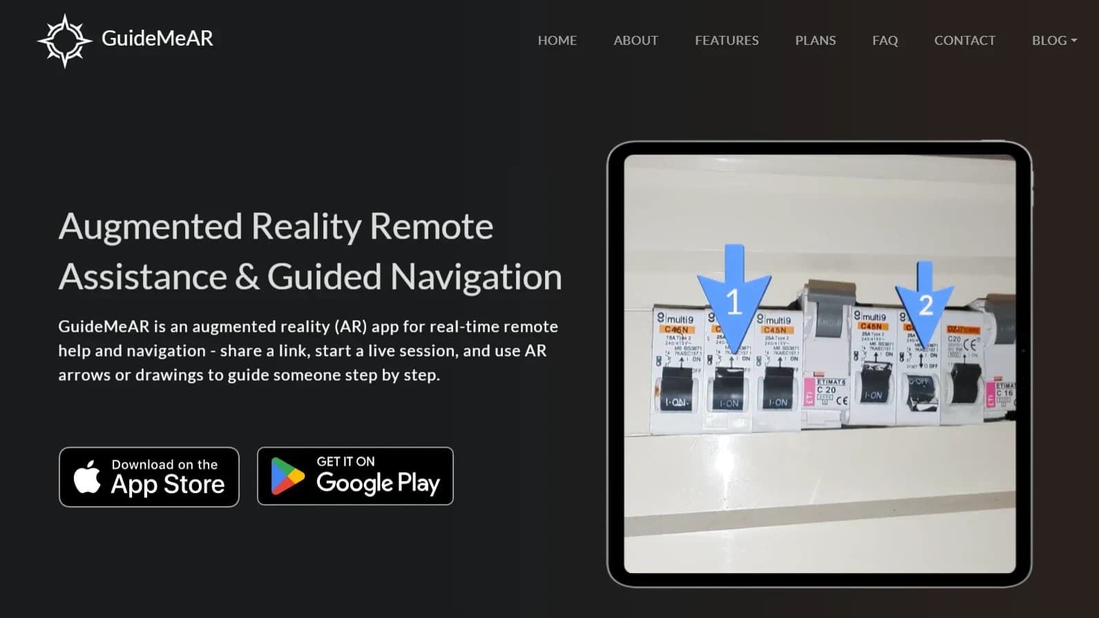 GuideMeAR website preview
