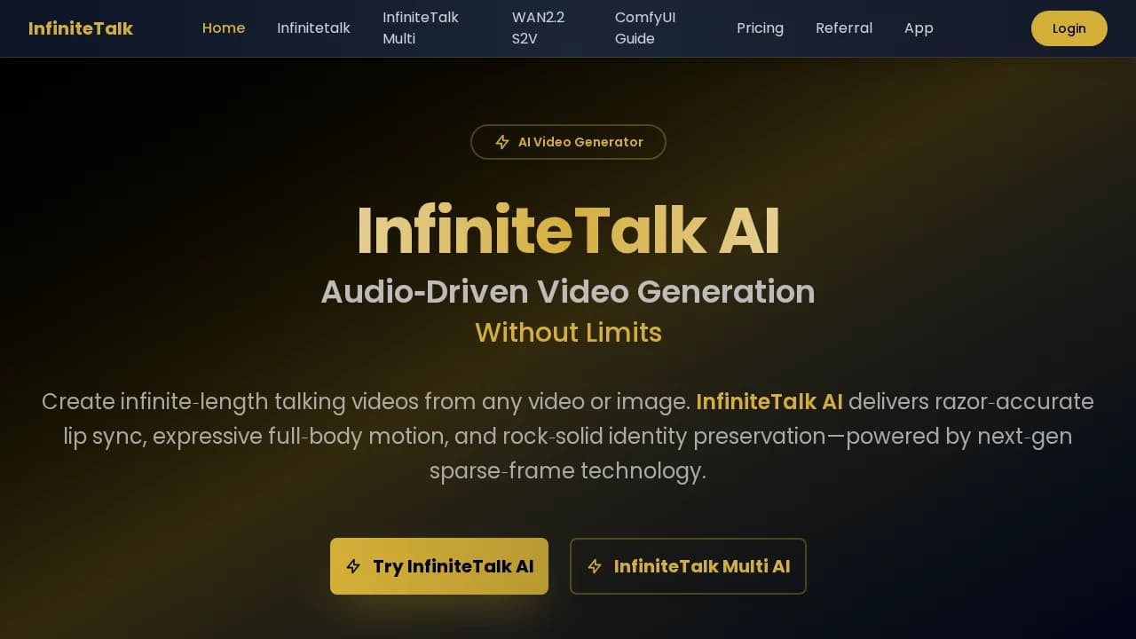 InfiniteTalk AI preview