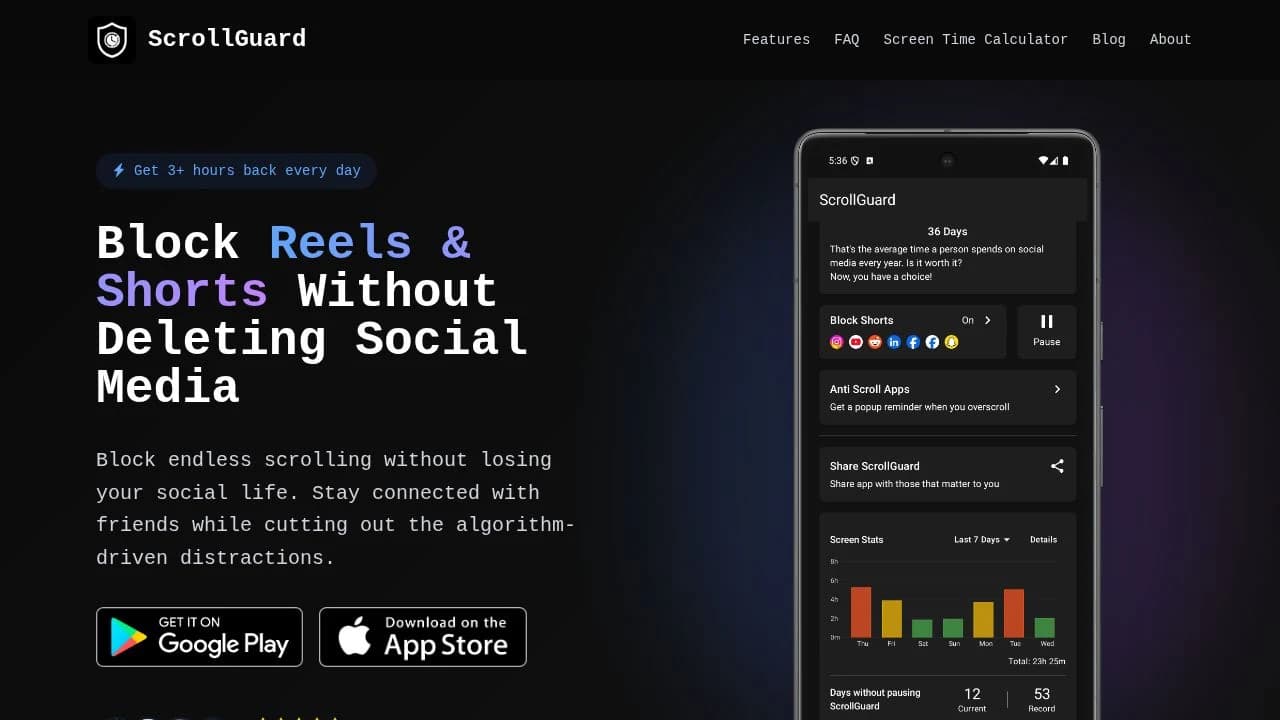 ScrollGuard website preview