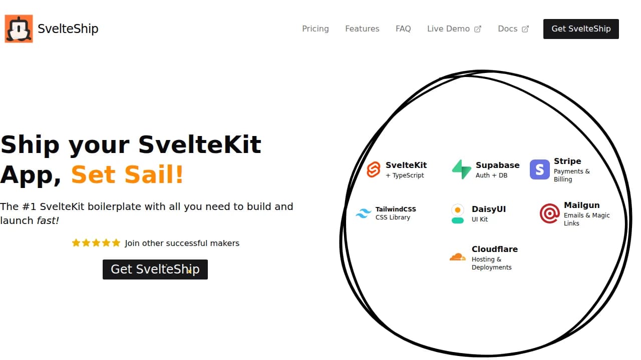 SvelteShip website preview