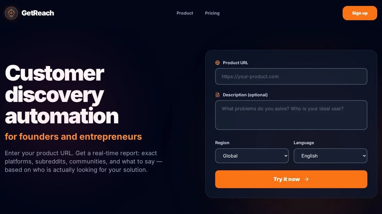 Get Reach website preview