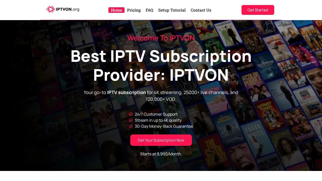 IPTVON website preview