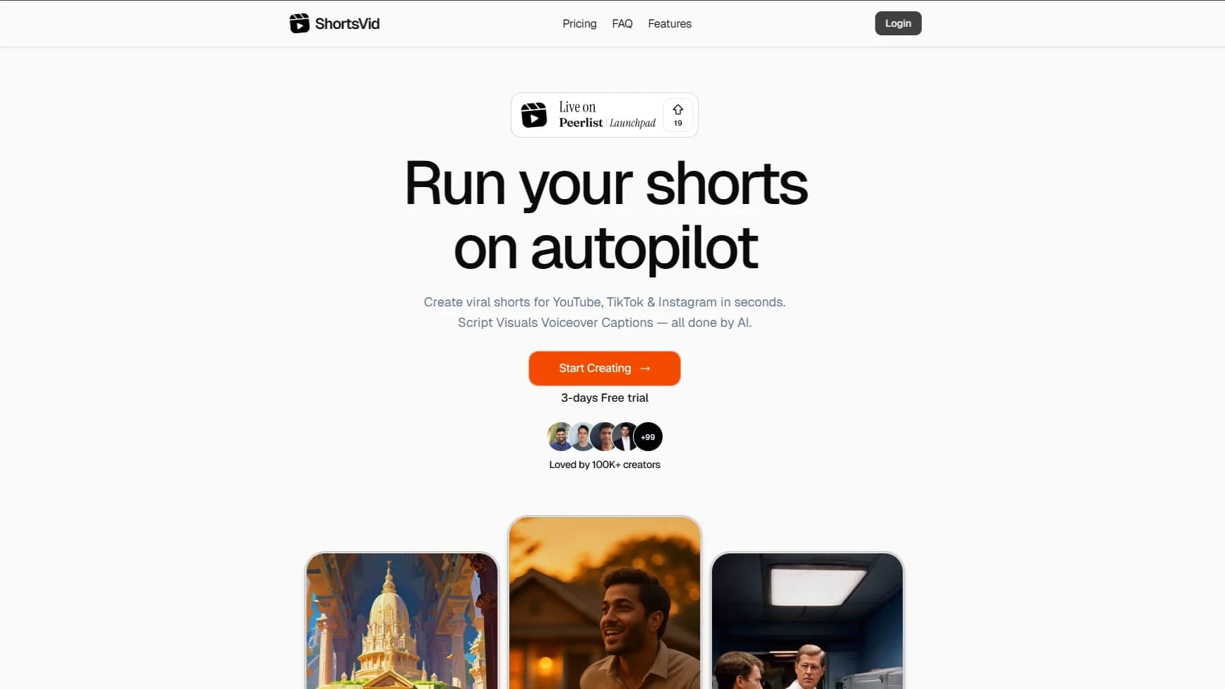 ShortsVid website preview