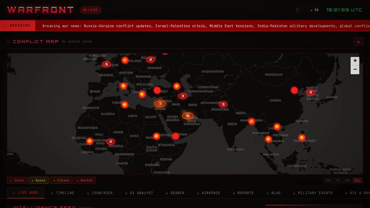 Warfront website preview