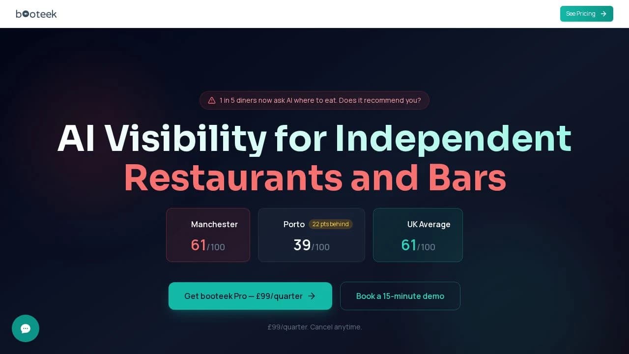booteek AI website preview