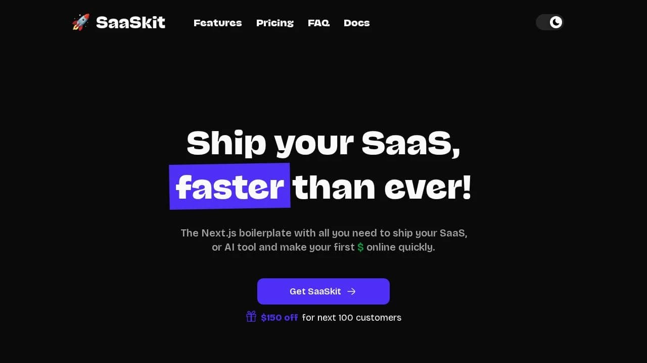 SaaSkit website preview
