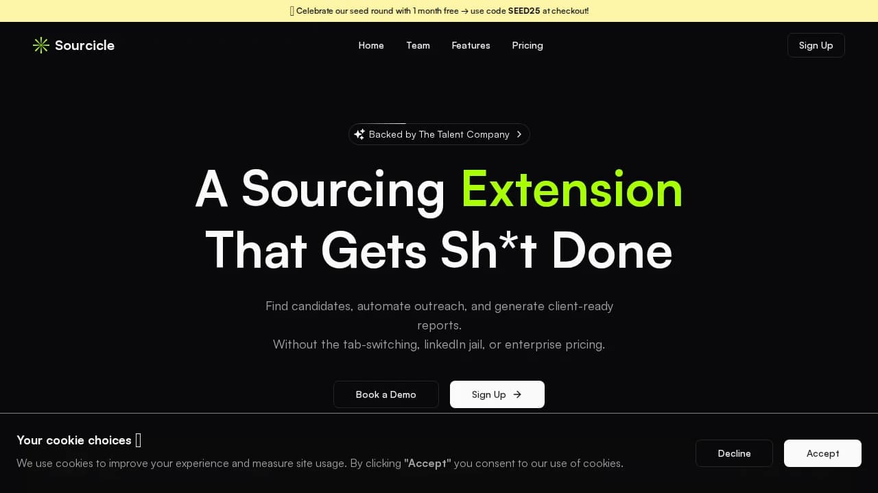 Sourcicle website preview