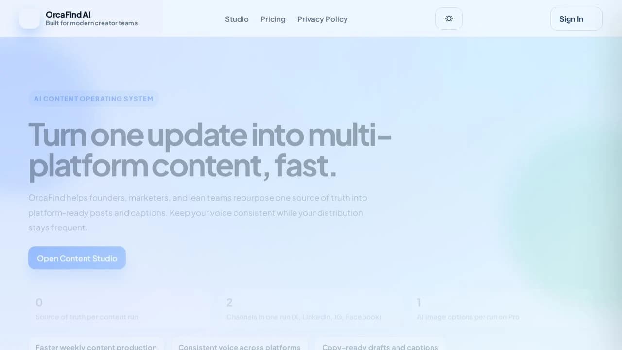 OrcaFind Ai website preview