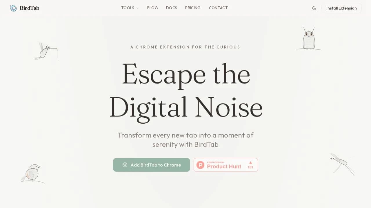 BirdTab - Birding in Chrome website preview