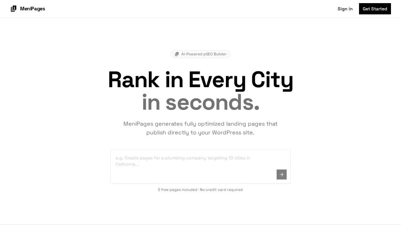 MeniPages website preview