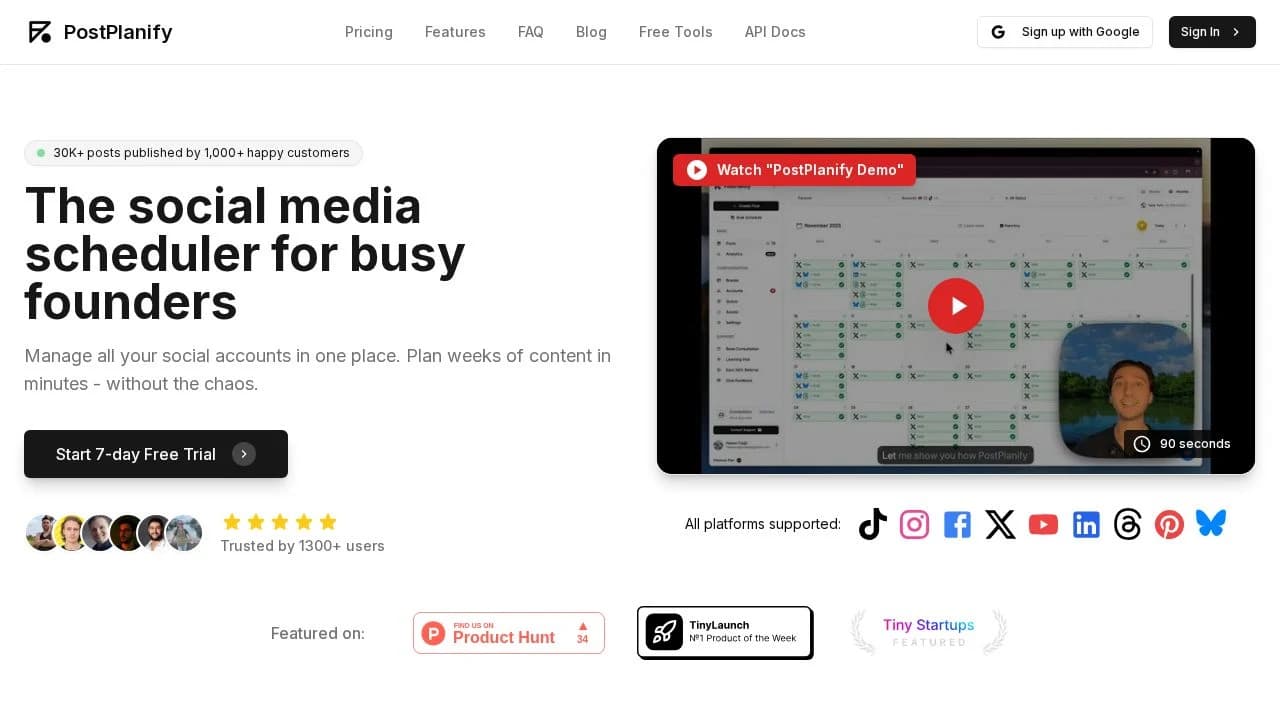 PostPlanify website preview