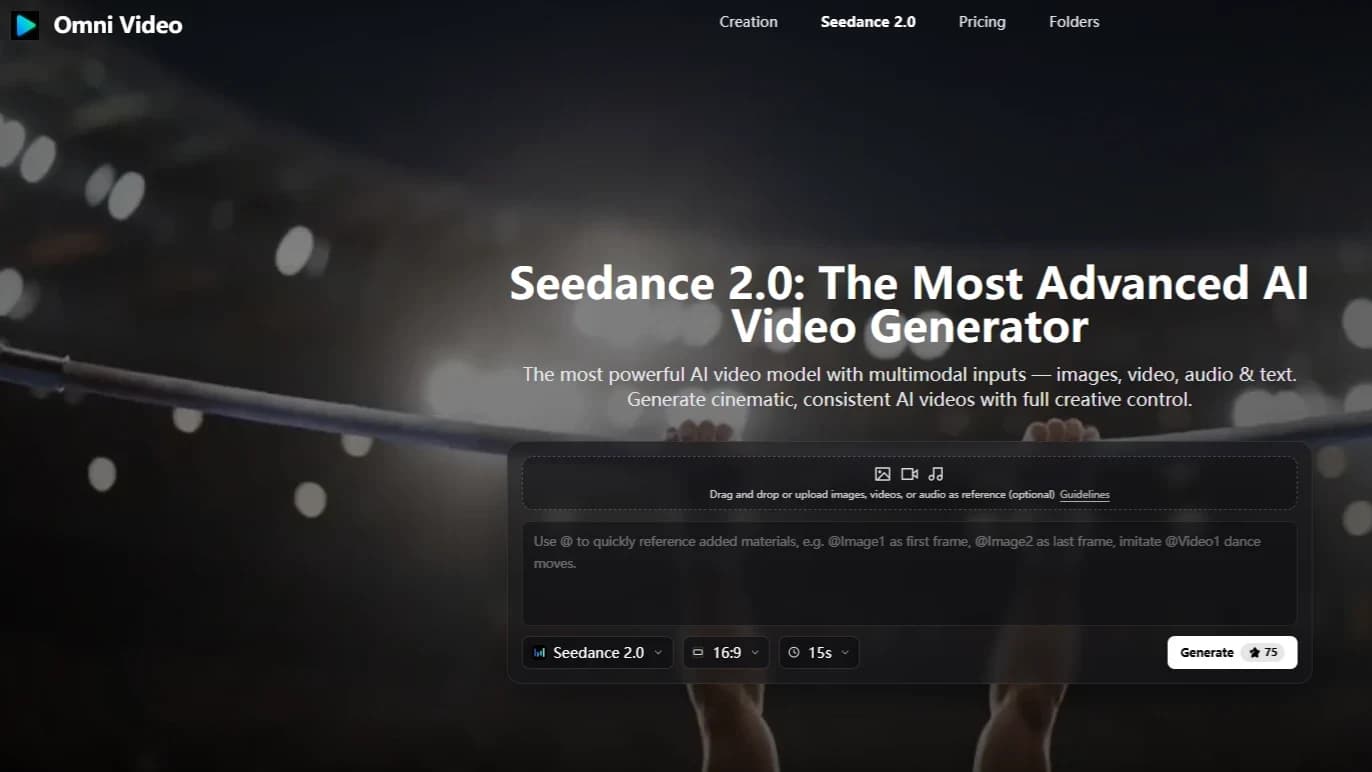 Seedance2.0 website preview