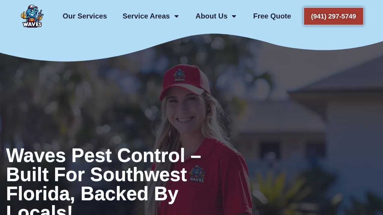 Waves Pest Control website preview