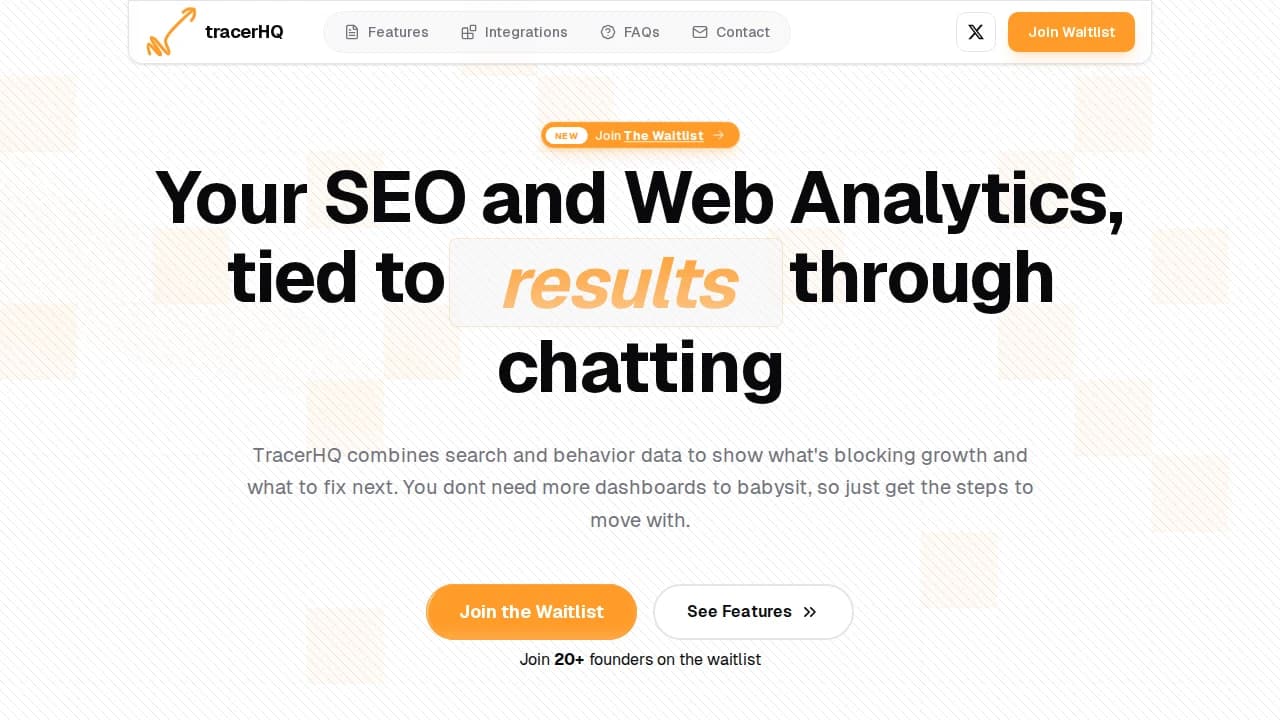 tracerHQ website preview