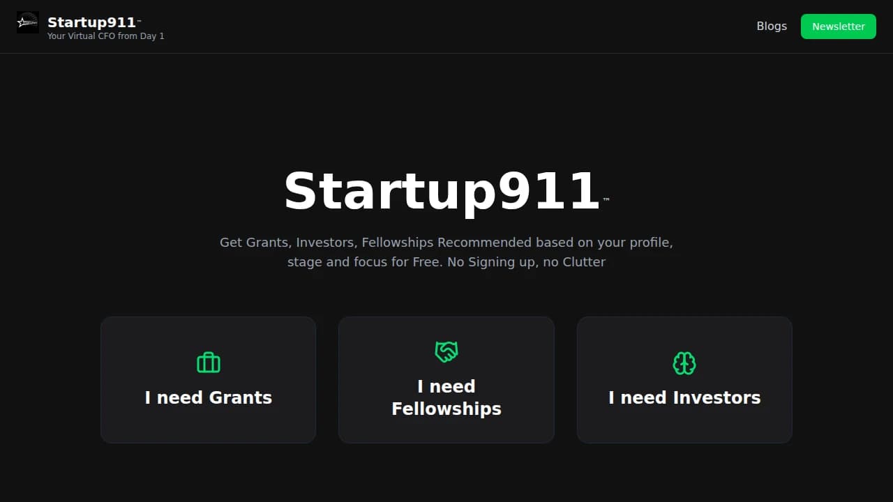 Startup911 website preview