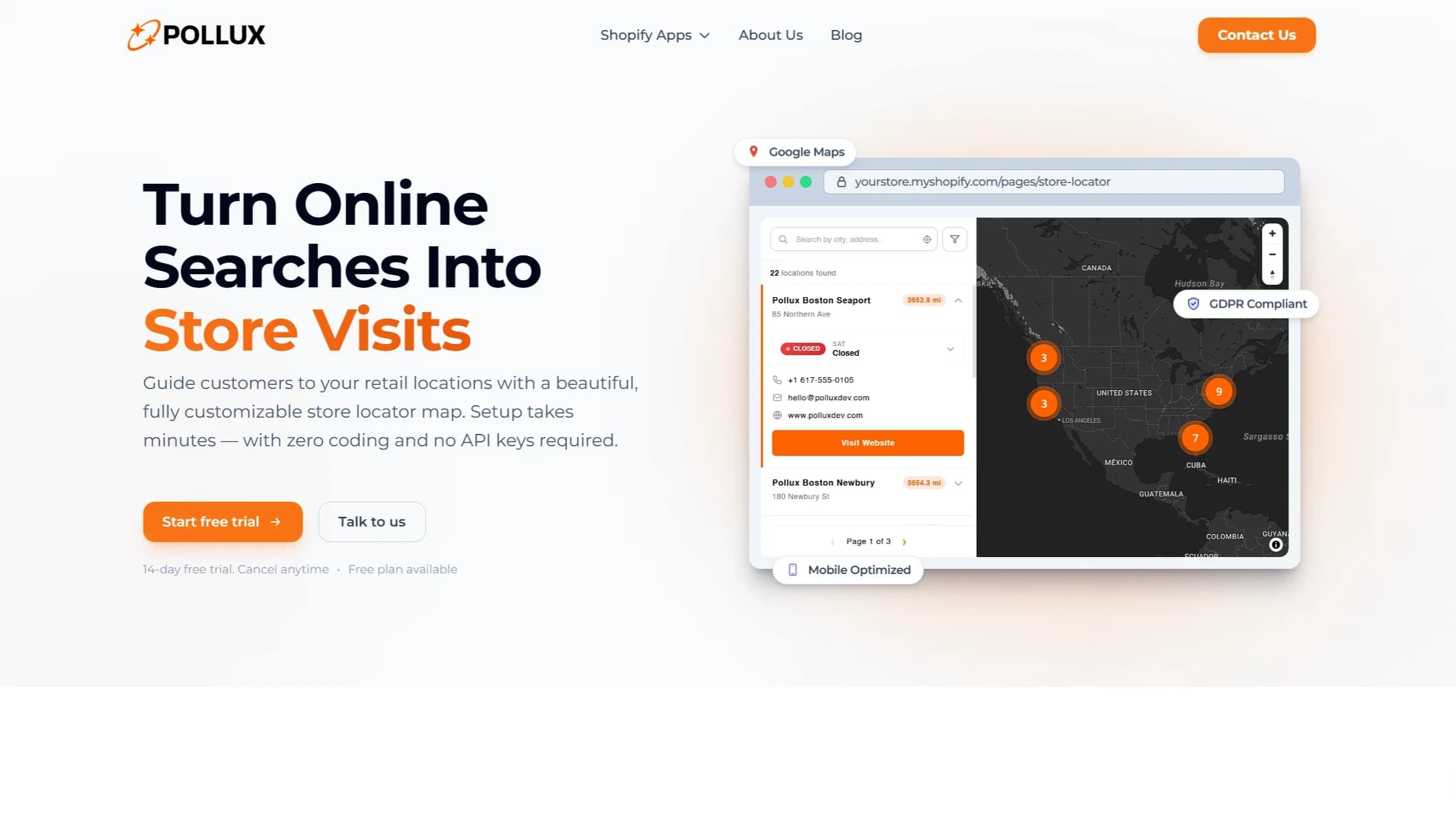 Polluxdev website preview