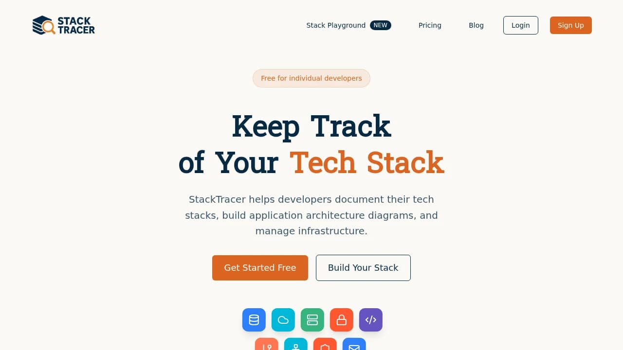 StackTracer website preview