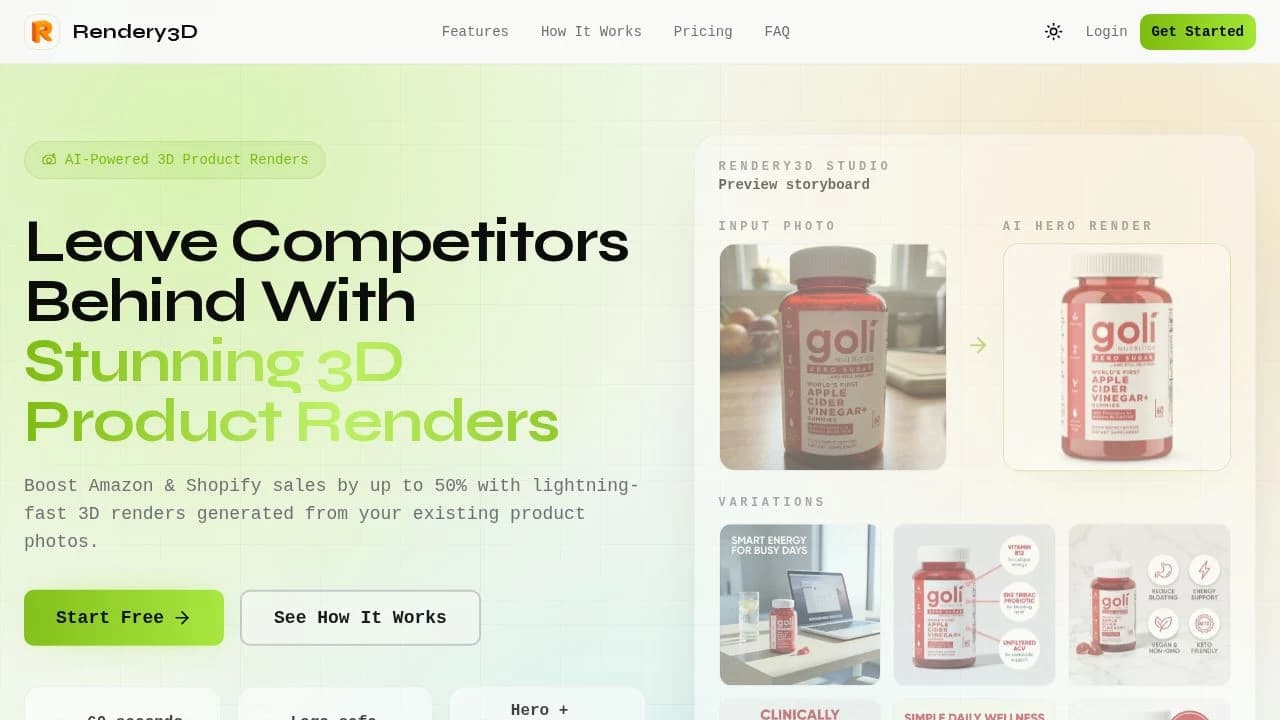 Rendery3D website preview