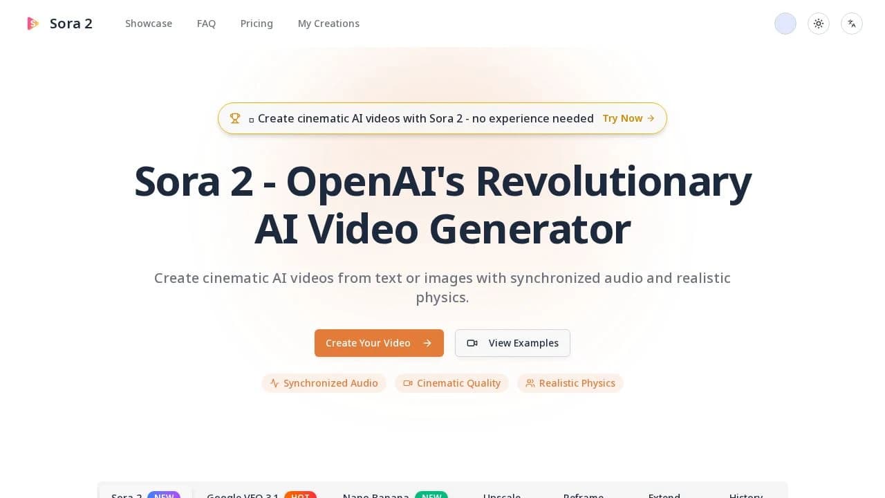 Sora 2 - Professional Vid website preview