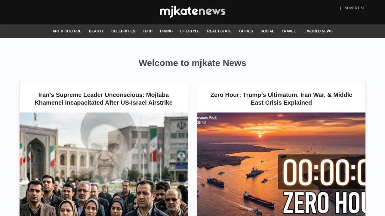 Mjkate News website preview