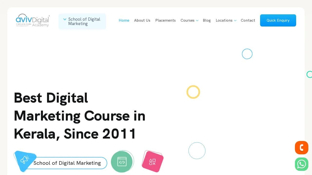 AVIV DIGITAL ACADEMY website preview