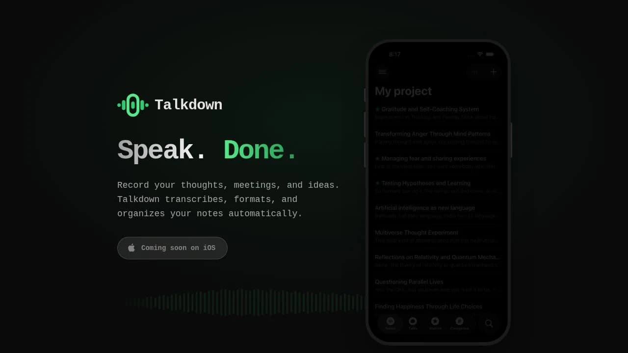 Talkdown website preview