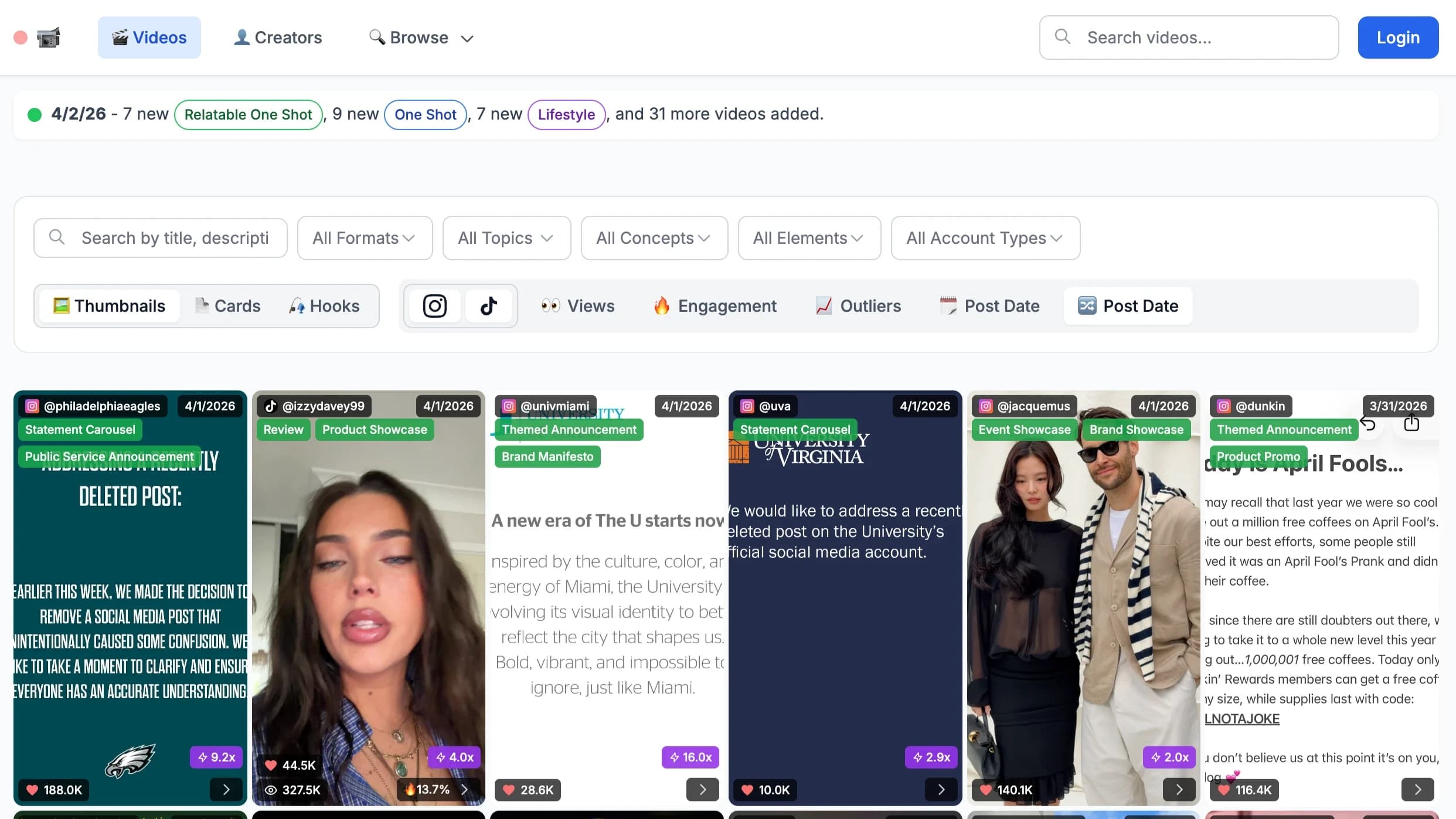 Video Database website preview