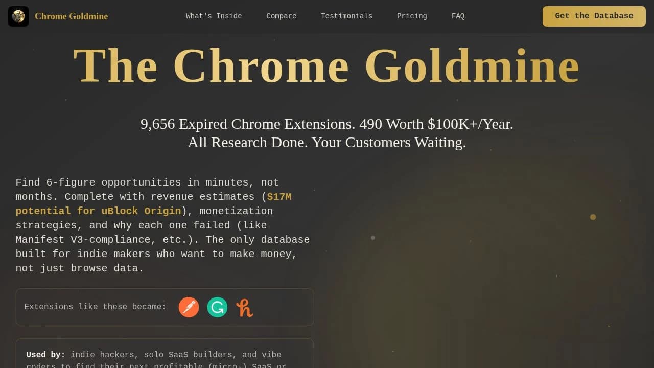 The Chrome Goldmine website preview