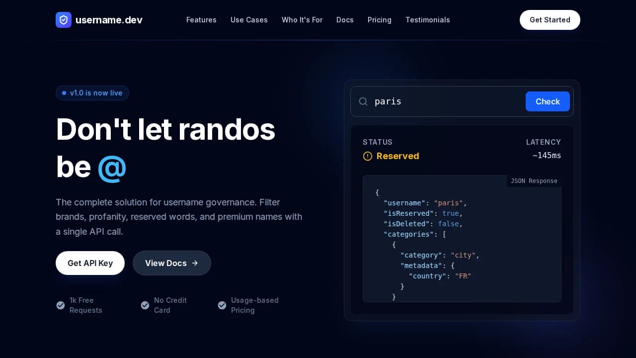 username.dev preview