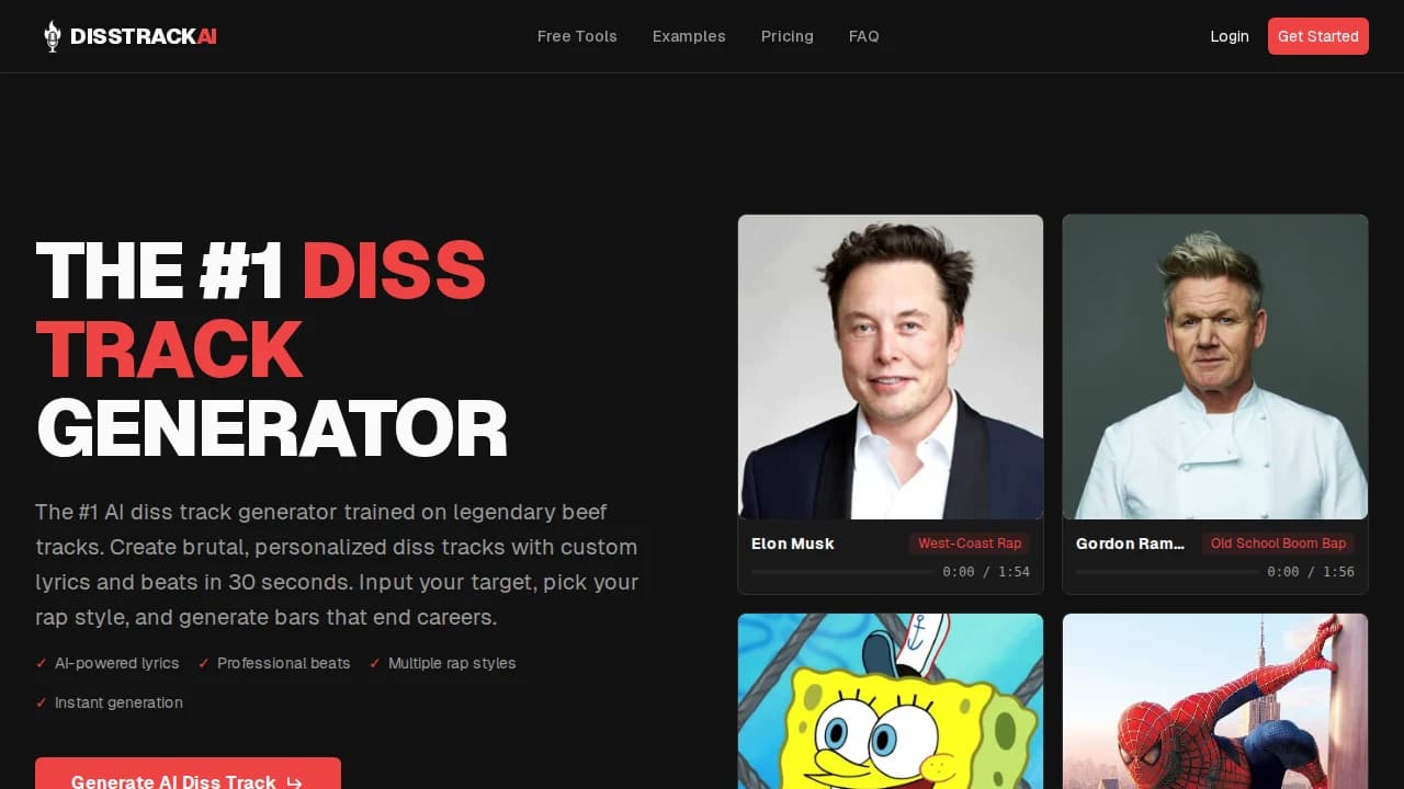 AI Diss Track Generator preview
