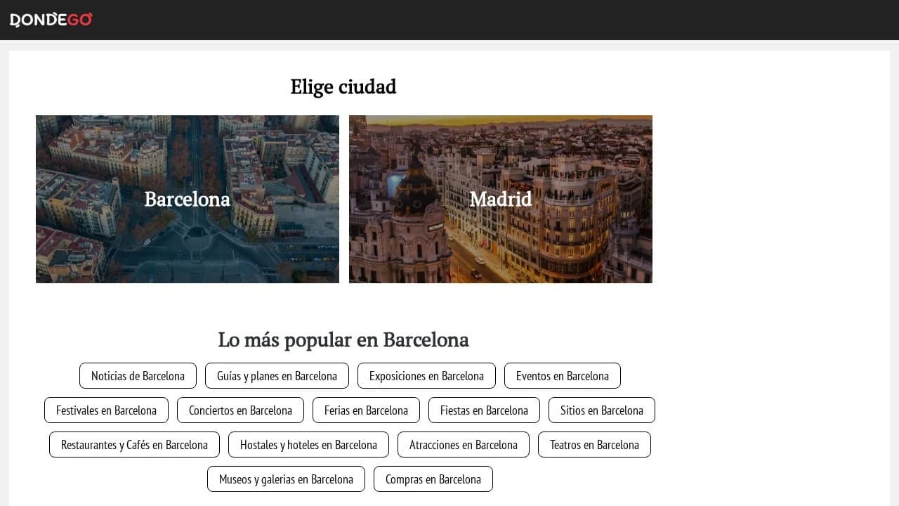 DondeGo: planes en tu ciudad website preview
