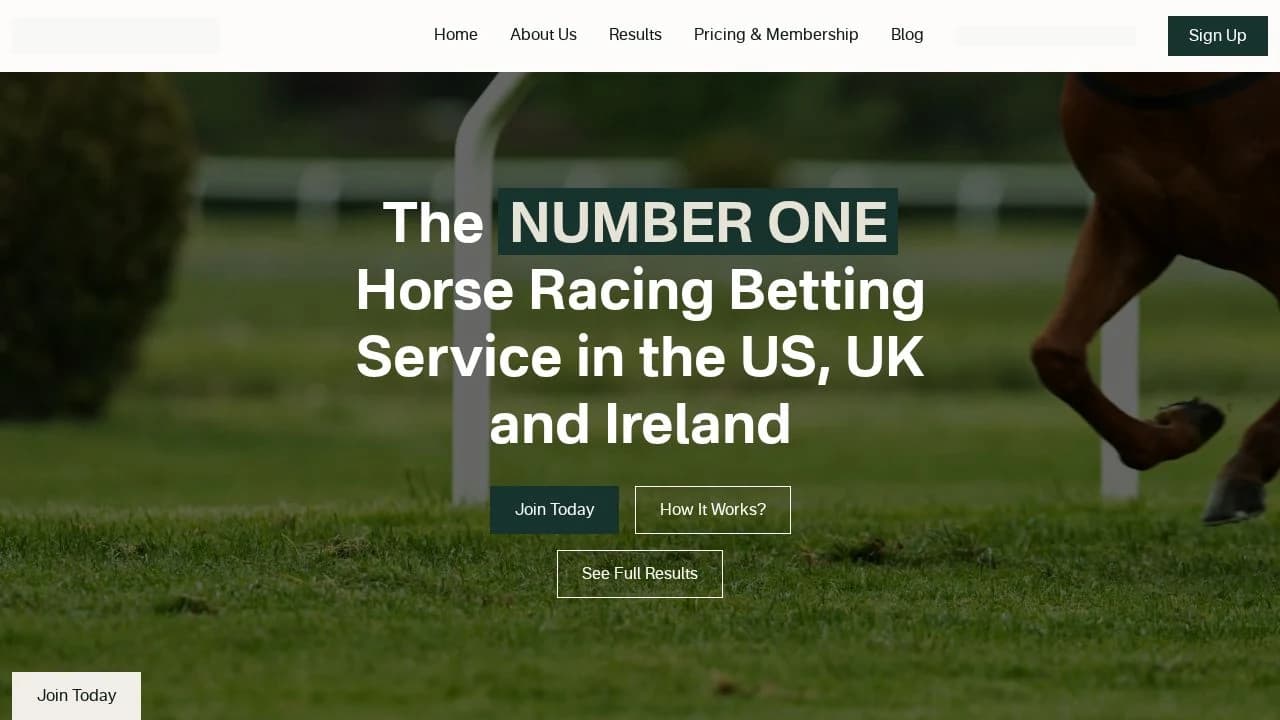 Premium Racing Tips website preview