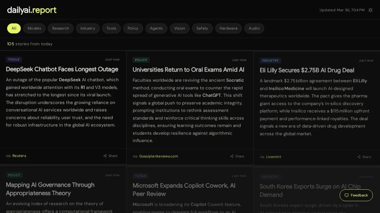 DailyAI Report website preview