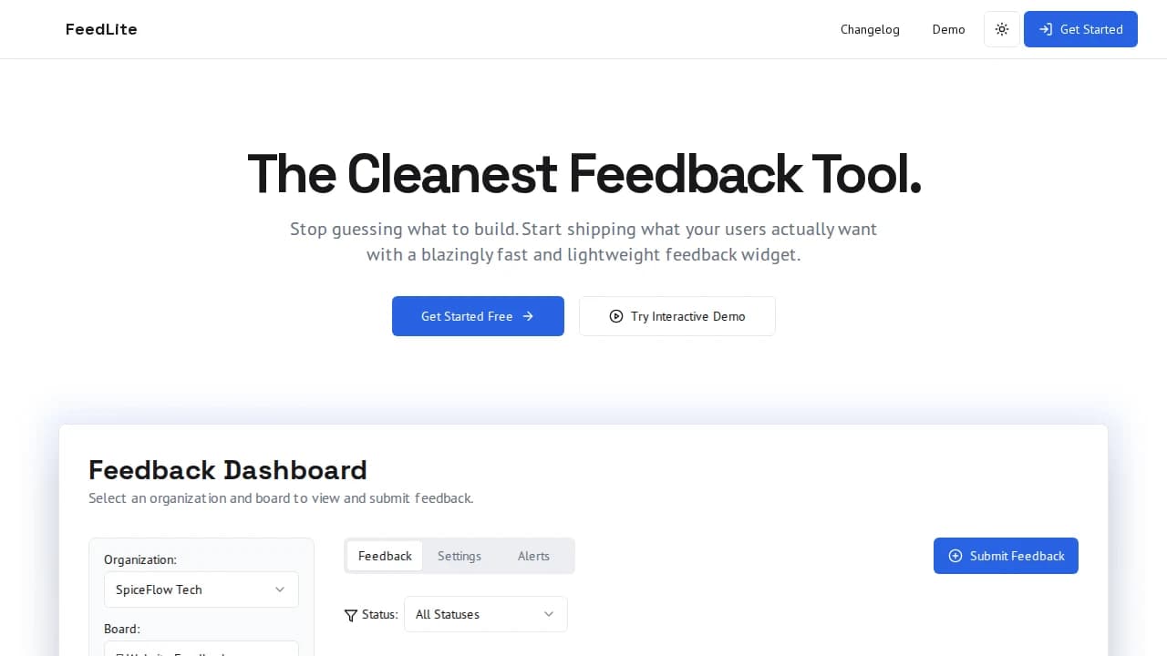 FeedLite website preview