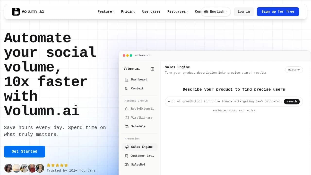 Volumn.ai website preview