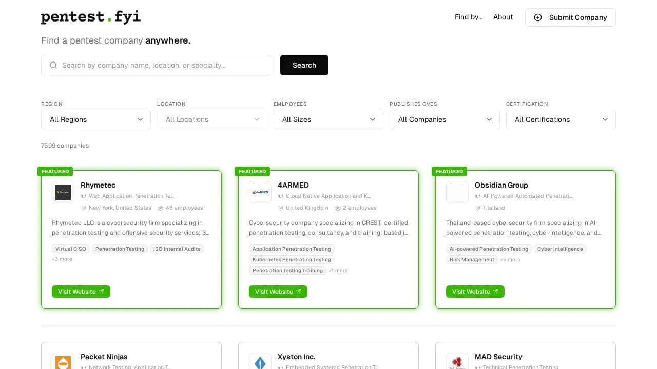 Pentest.fyi website preview