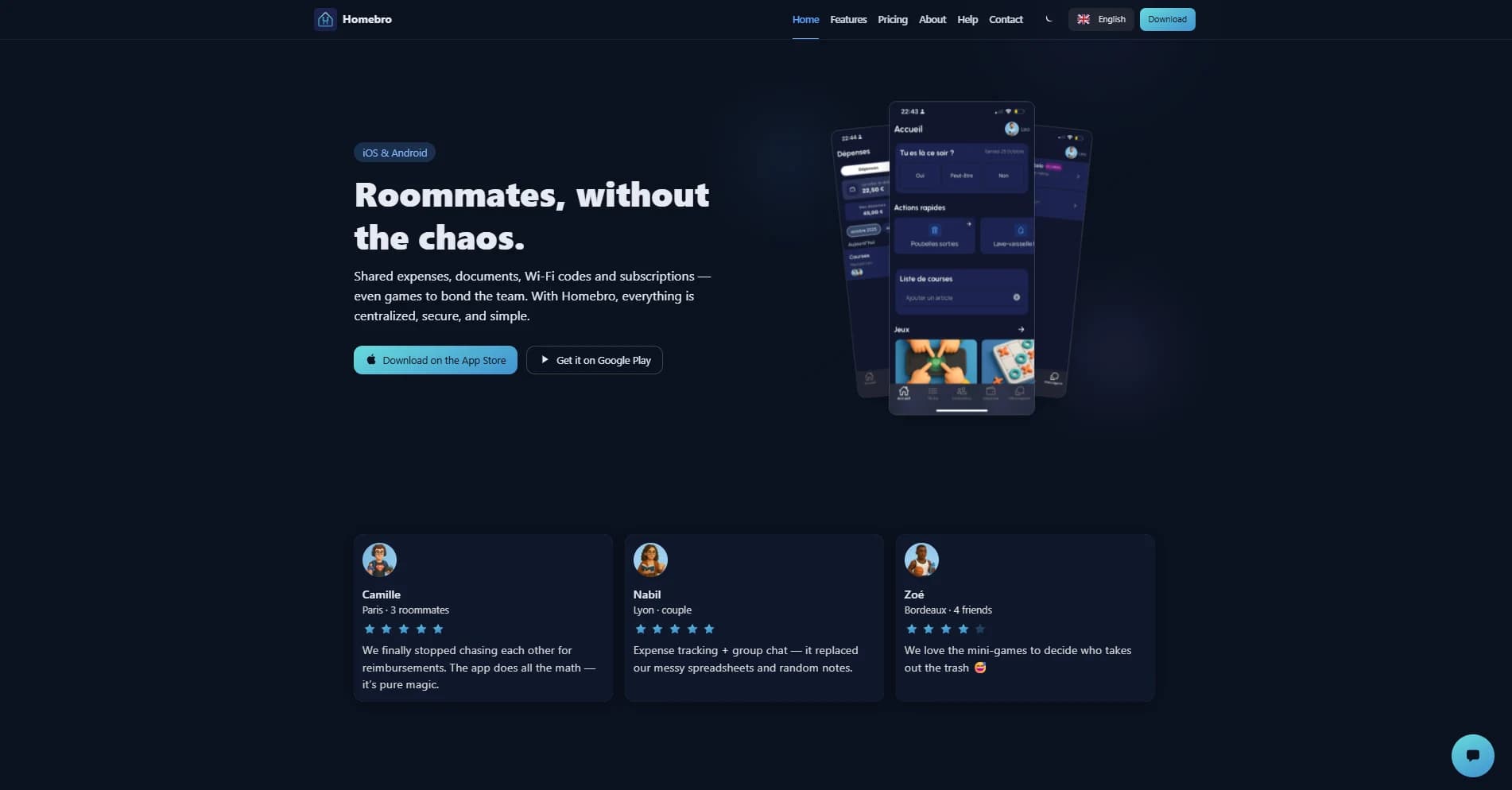 HomeBro website preview