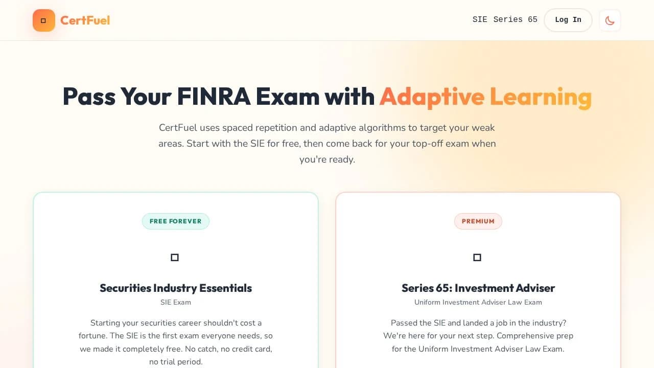 CertFuel website preview