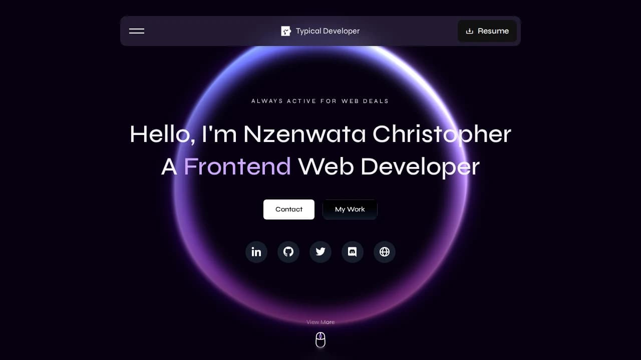 Nzenwata Christopher Portfolio website preview