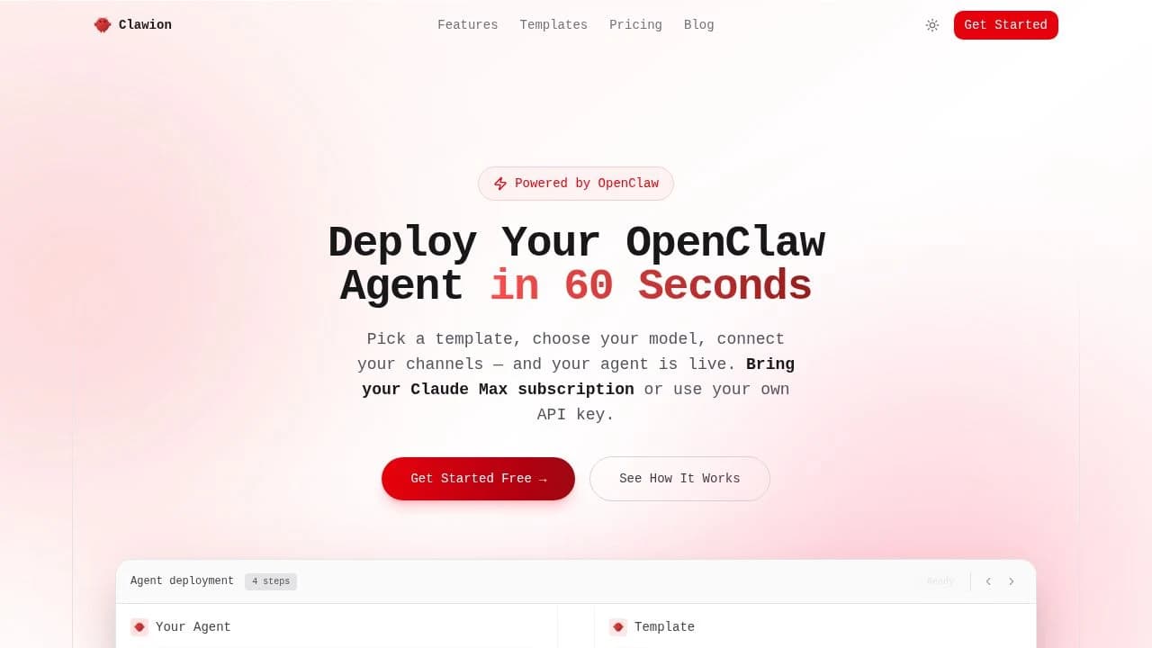 Clawion website preview