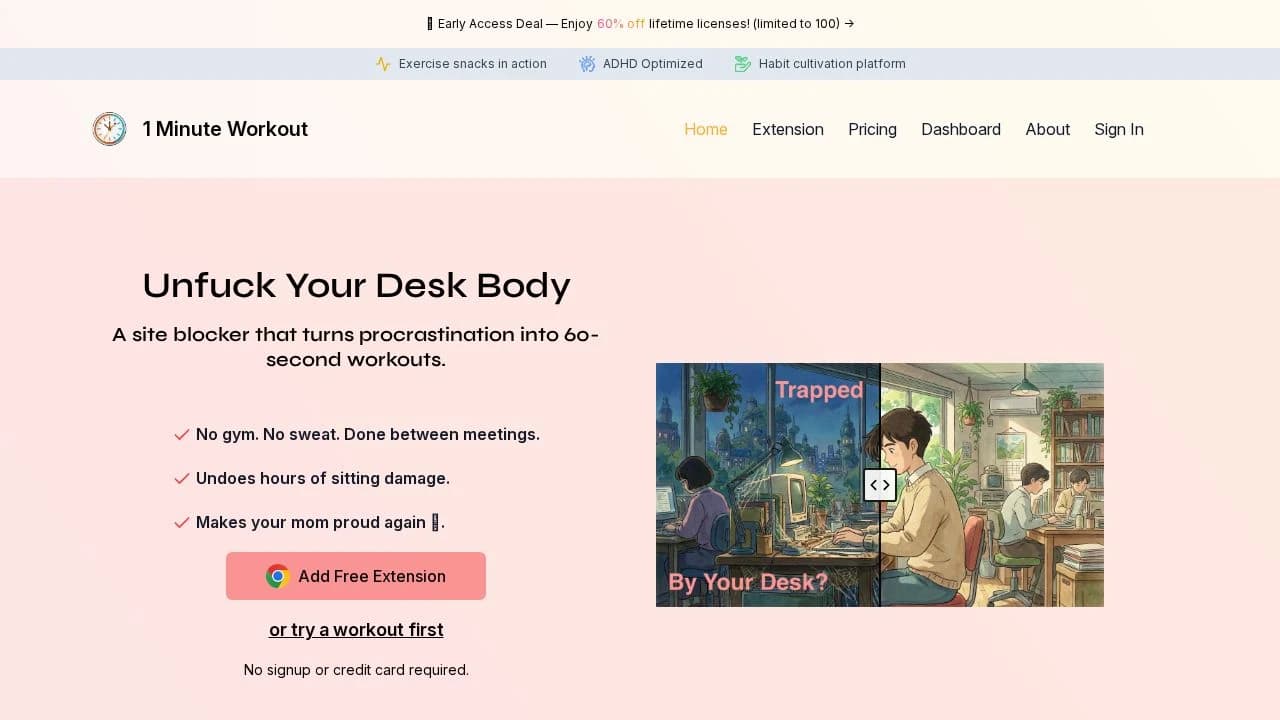 1 Pixel Workout website preview
