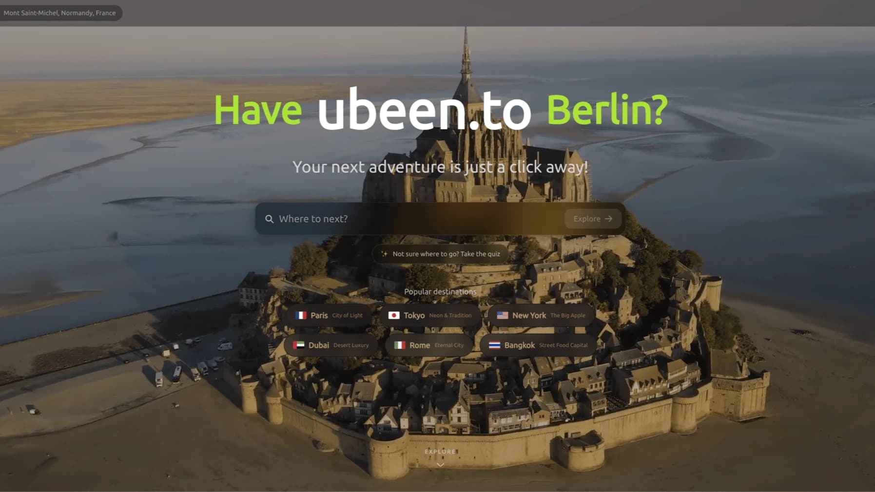 ubeen.to website preview