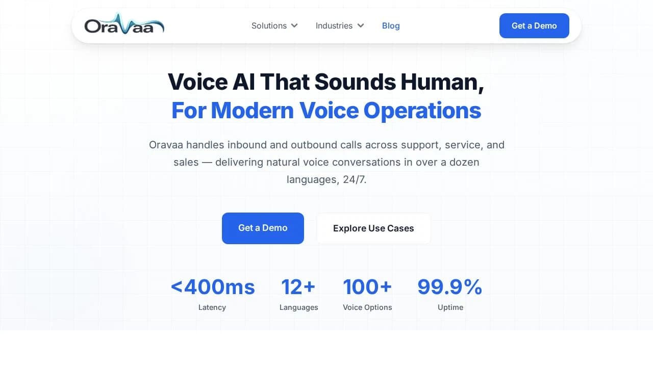 Oravaa website preview