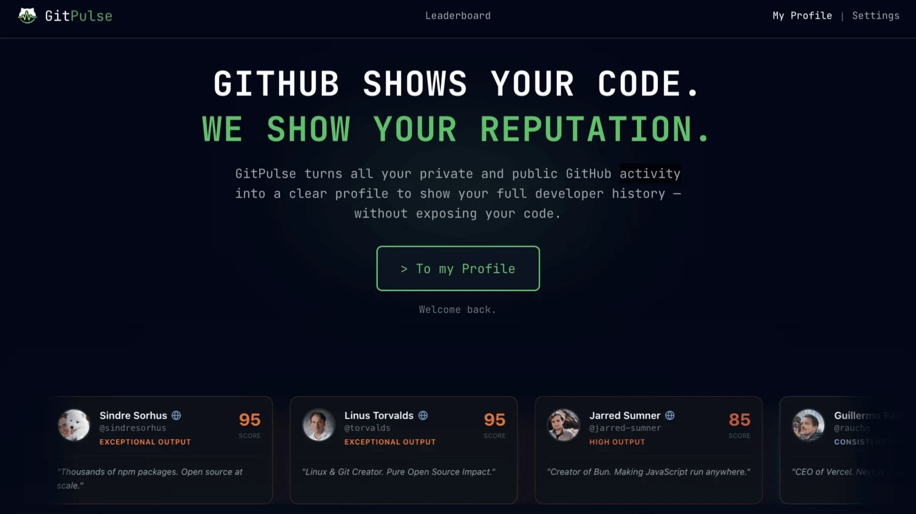 GitPulse website preview