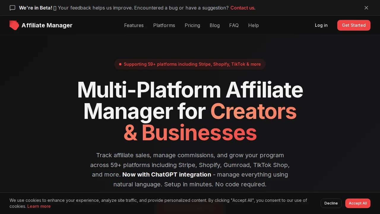 Affiliate Manager website preview
