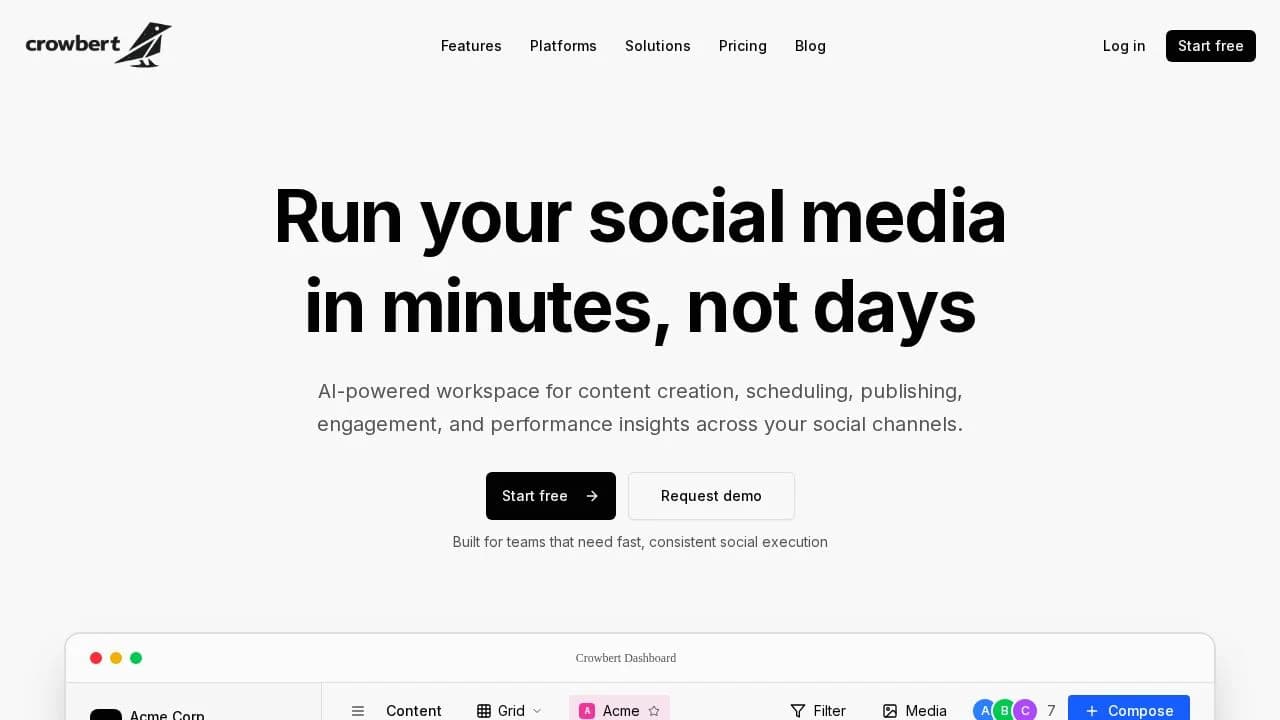 Crowbert website preview