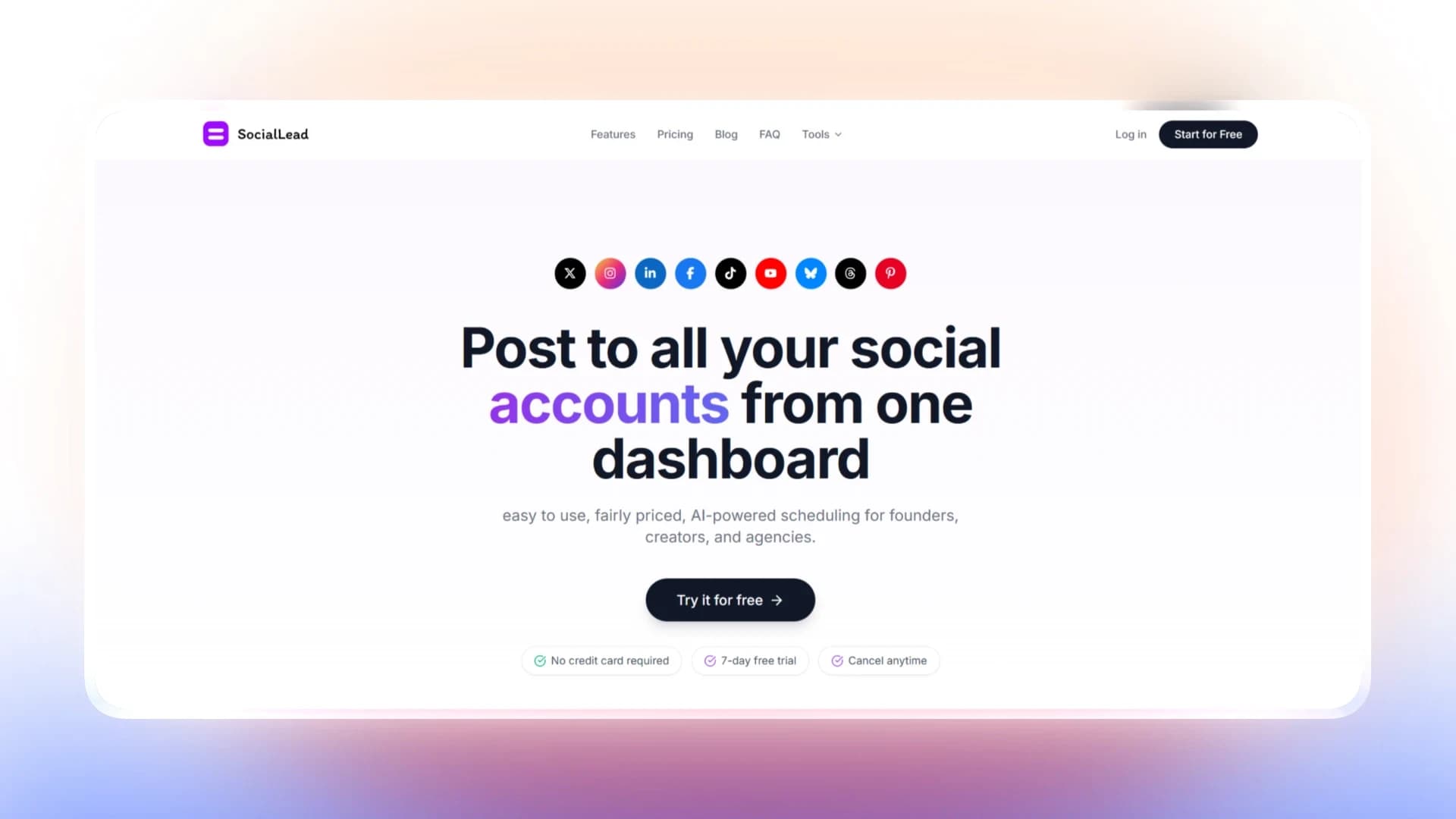 Sociallead website preview