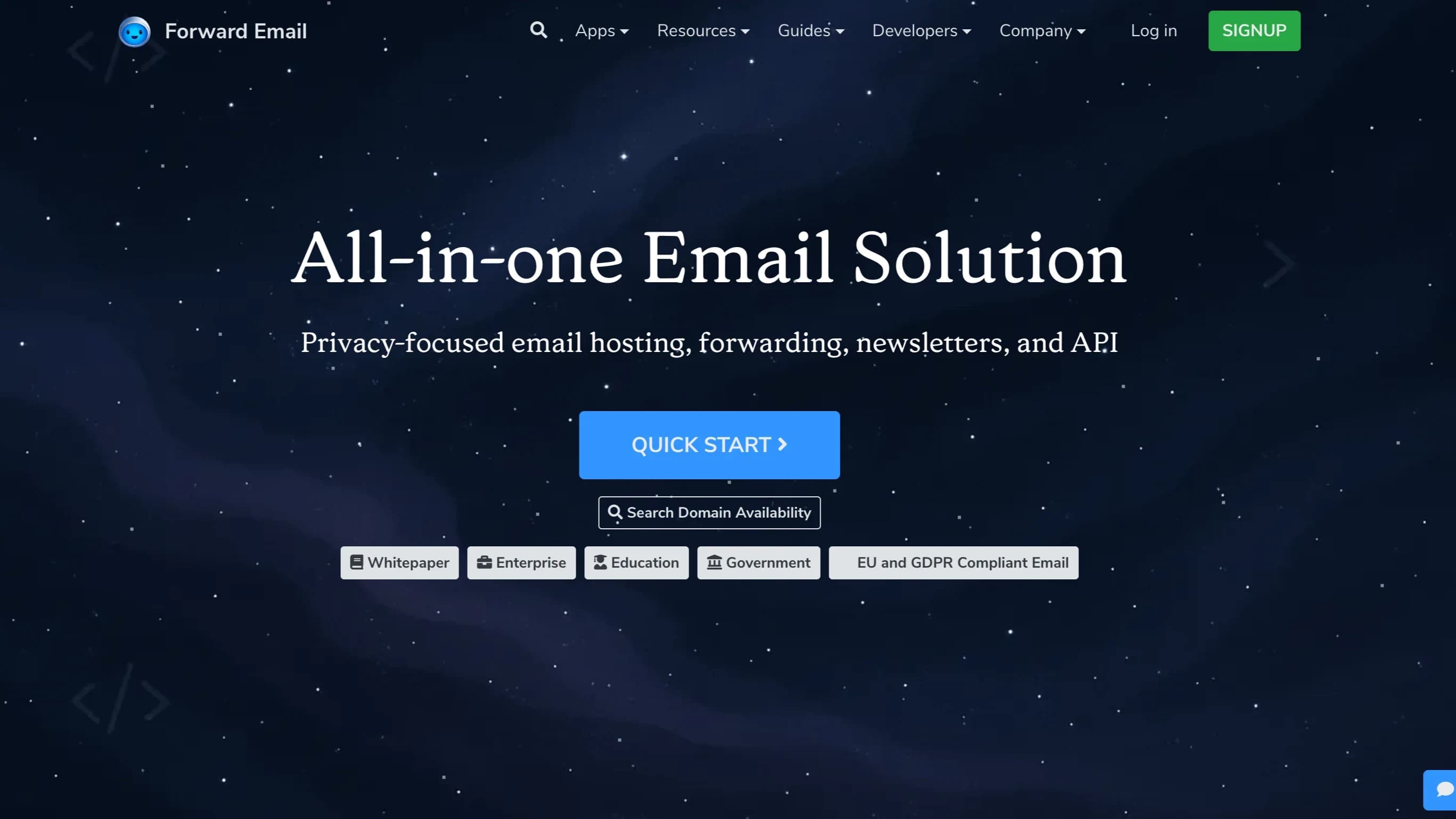 Forward Email website preview
